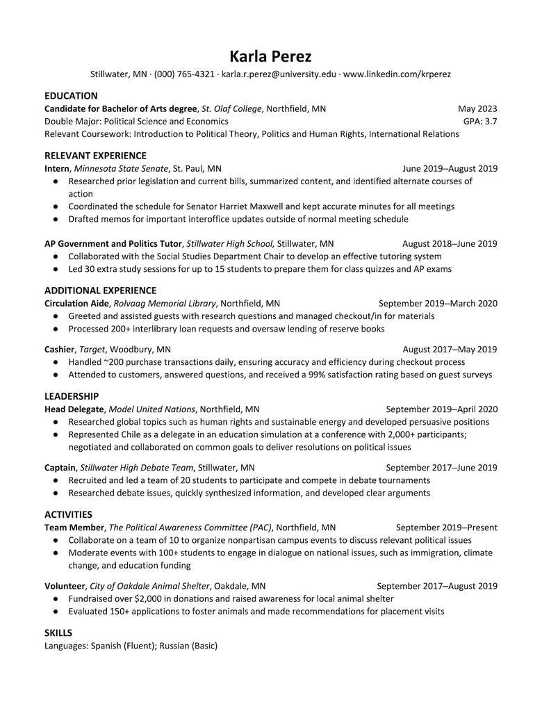 Resumes and Best Practices